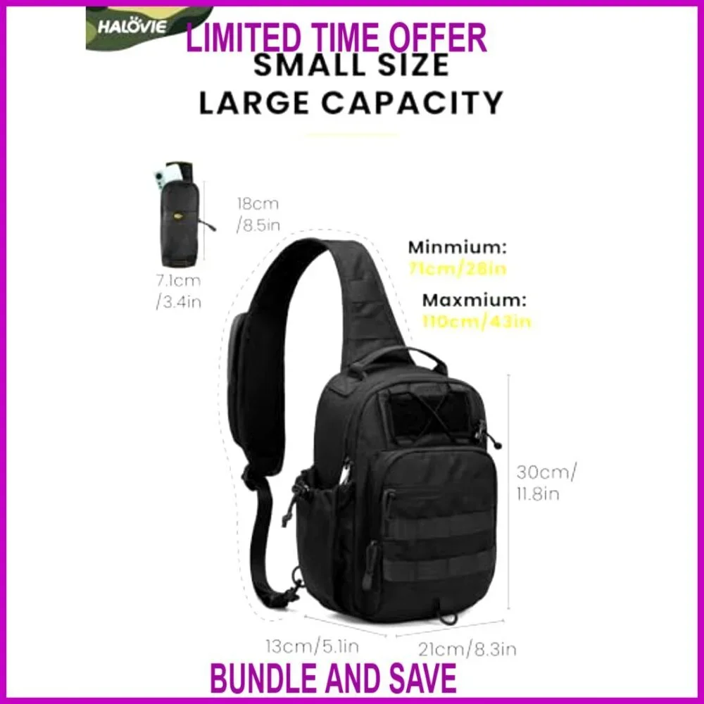 Anti-theft Tactical Sling Bag RFID Military Shoulder Bag with Phone Pack